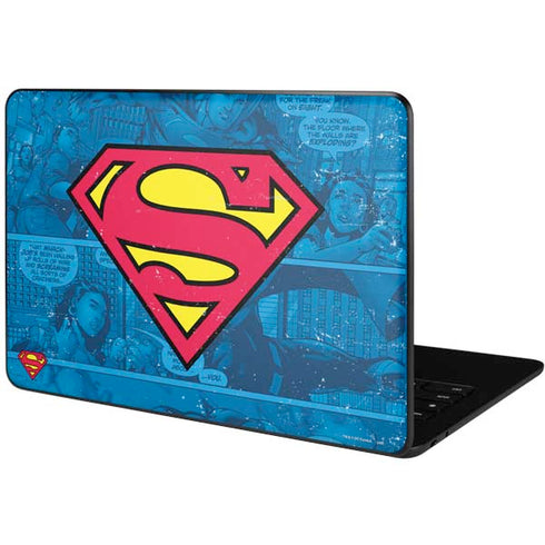 DC Comics Superman Logo Background Pattern Google Pixelbook Go Skin
